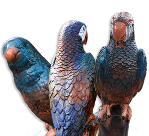 Papugi figurki betonowe